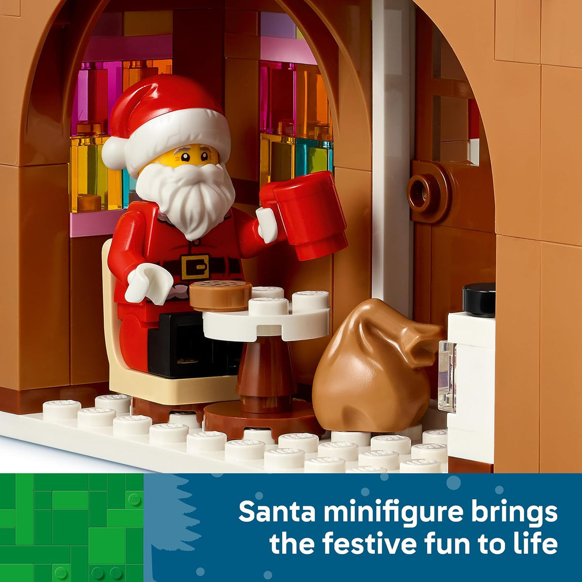 LEGO Casa de Pão de Mel Festiva 40809 | Brinquedo para meninas e meninos a partir de 10 anos, conjunto de artesanato natalino, minifigura do Papai Noel e acessórios, ideia de presente...