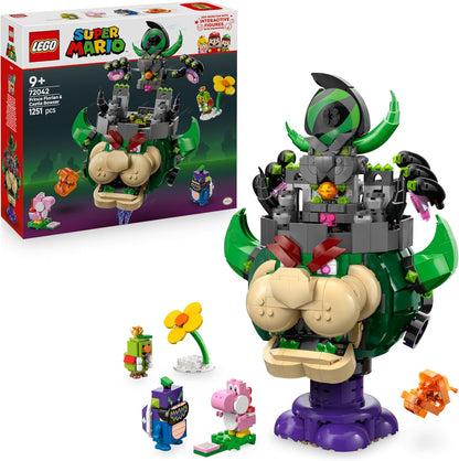 LEGO Super Mario Príncipe Florian e Castelo Bowser - Brinquedo interativo com 4 figuras, incluindo Yoshi rosa, e um suporte para brincar e exibir - Presente perfeito para crianças a partir de 9 anos - 72042