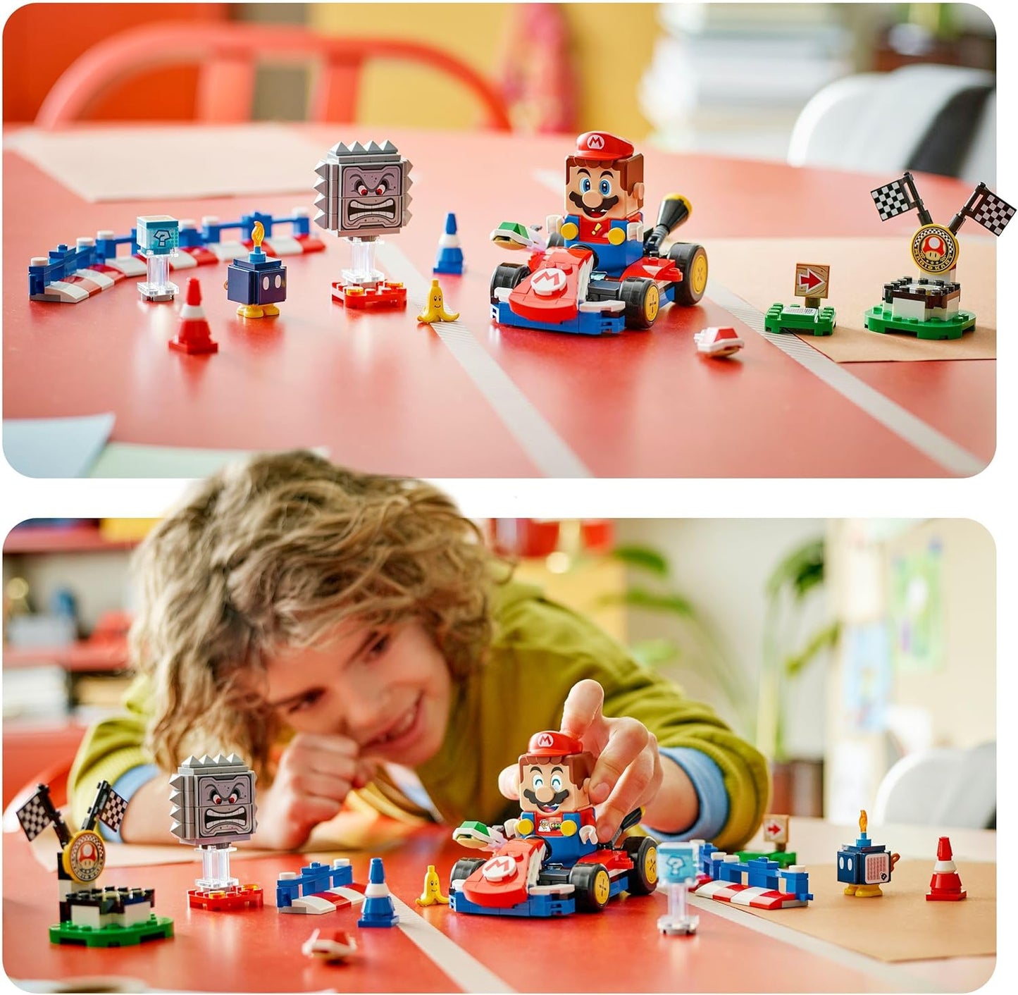 LEGO Mario Kart – Mario Interativo e Kart Padrão - Pista de Corrida de Brinquedo com um Carro, 3 Figuras, um Pódio e Barreiras - Presente para Jogadores a partir de 7 Anos - 72043