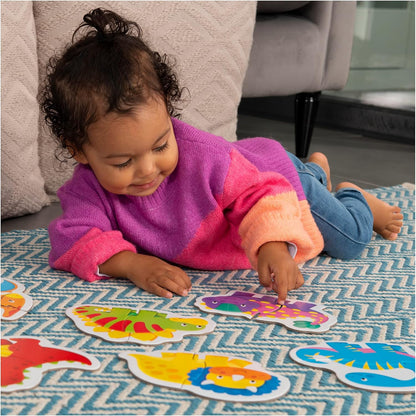 Galt, Quebra-cabeças para Bebês - Dinossauros, Quebra-cabeças para Crianças, Quebra-cabeças de 6 x 2 Peças, Idades 18 meses ou mais, Marrom, Verde, Cinza