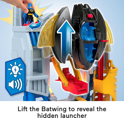 Imaginext DC Super Friends Batman Playset Quartel-General Supremo 60 cm de altura com luzes, sons, figuras e acessórios para crianças a partir de 3 anos, HNW08