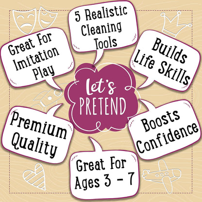 Jaques of London Conjunto de limpeza infantil | Brinquedos de madeira para crianças pequenas | Brinquedos de faz de conta | Desde 1795