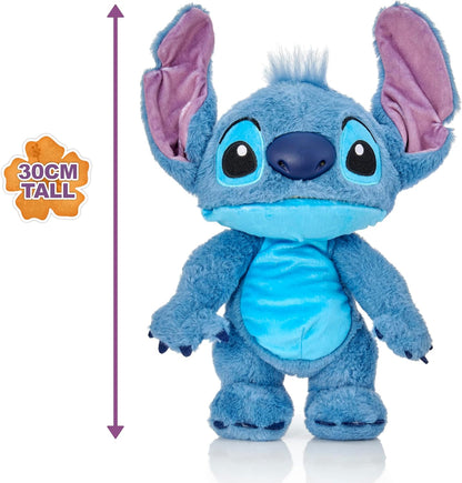 WOW! STUFF Disney Chatty Stitch Deluxe, Puppetronic Stitch, Marionete Animatrônica, Mais de 50 combinações de ação e som, 30 cm/12 polegadas de altura, Idades de 6 a adulto, Azul