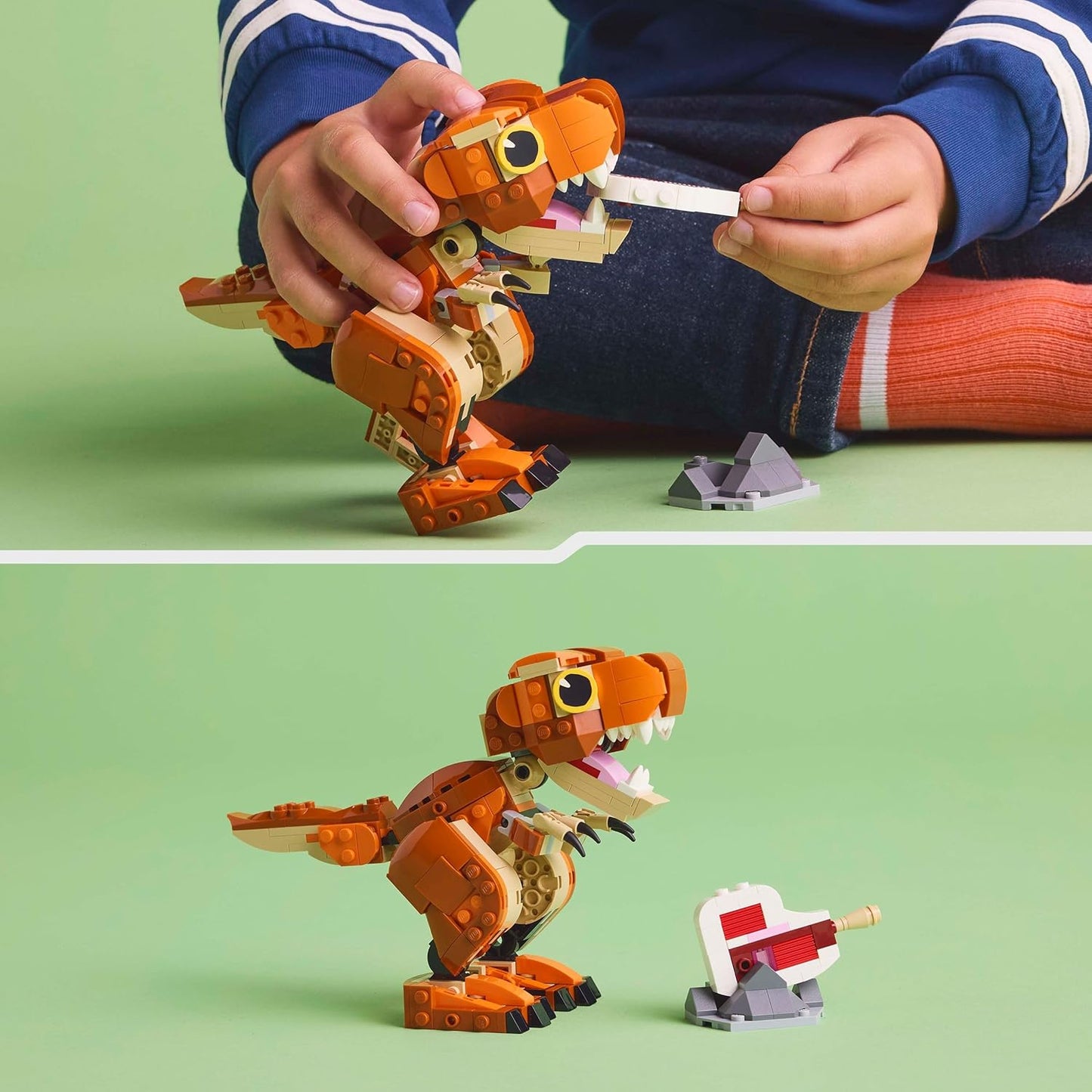 LEGO Jurassic World Little Eatie: Figura T. Rex - Brinquedo de dinossauro para meninos e meninas de mais de 7 anos, com mandíbulas móveis, cabeça e cauda - Presente de dinossauro para crianças