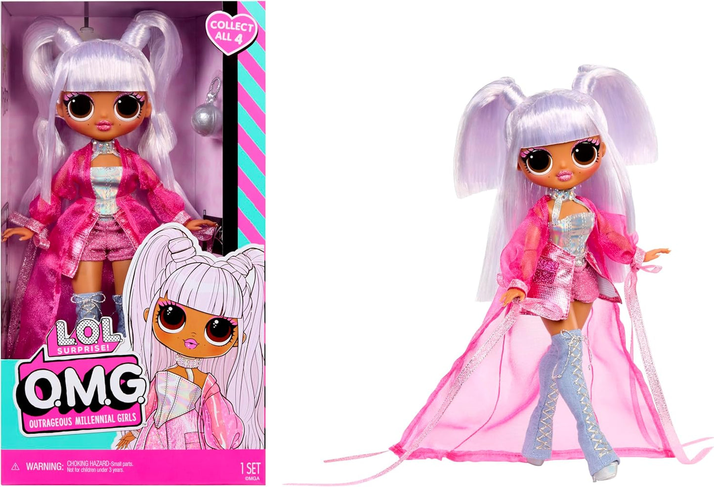 L.O.L. Surprise! OMG Boneca - Kitty K - Inclui 1 boneca fashion, vem com roupas fabulosas, colecione todas as 4