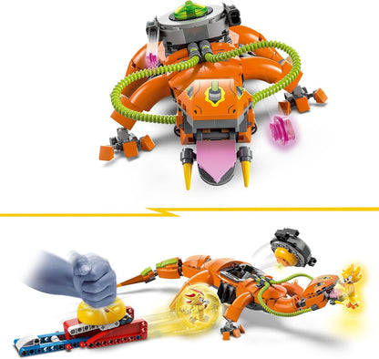 LEGO Conjunto Sonic the Hedgehog Super Shadow vs. Biolizard, brinquedo de construção inclui 3 personagens de videogame e uma esmeralda do caos, presentes para jogadores, meninos e meninas a partir de 9 anos