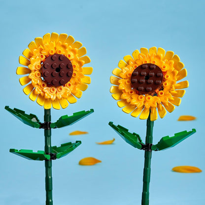 LEGO Girassóis Creator, kit de construção de flores artificiais para crianças a partir de 8 anos, exibição como acessório de quarto ou buquê floral para decoração de casa, presente para meninas, meninos e adolescentes 40524