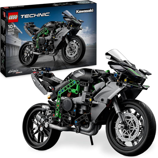 LEGO Brinquedo de motocicleta Technic Kawasaki Ninja H2R, presente de veículo para crianças, meninos e meninas de mais de 10 anos, conjunto de construção de motocicleta colecionável, kit de modelo em escala para brincadeira independente 42170