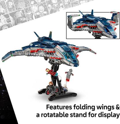 LEGO Marvel Vingadores: Era de Ultron Quinjet - Avião de Super-Herói com Moto e 5 Minifiguras, incluindo Homem de Ferro, Viúva Negra e Ultron - Presente para meninos a partir de 12 anos e fãs adultos - 76325