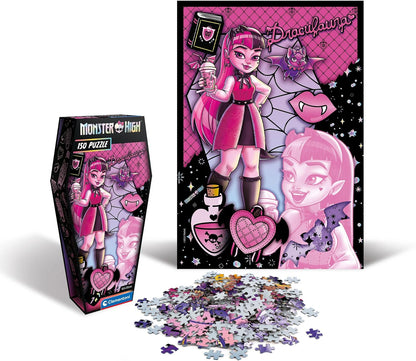 Clementoni 28184 Monster High Draculaura-150 Piezas, Rompecabezas Niños 7 Años, Puzzle de Dibujos Animados, Hecho en Italia, Rosa
