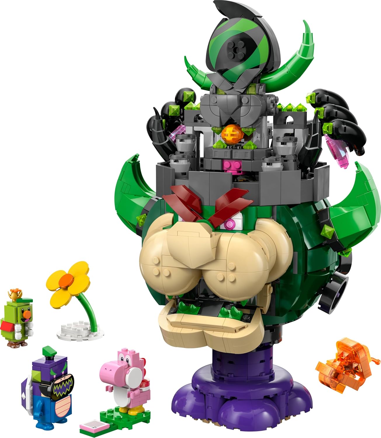 LEGO Super Mario Príncipe Florian e Castelo Bowser - Brinquedo interativo com 4 figuras, incluindo Yoshi rosa, e um suporte para brincar e exibir - Presente perfeito para crianças a partir de 9 anos - 72042