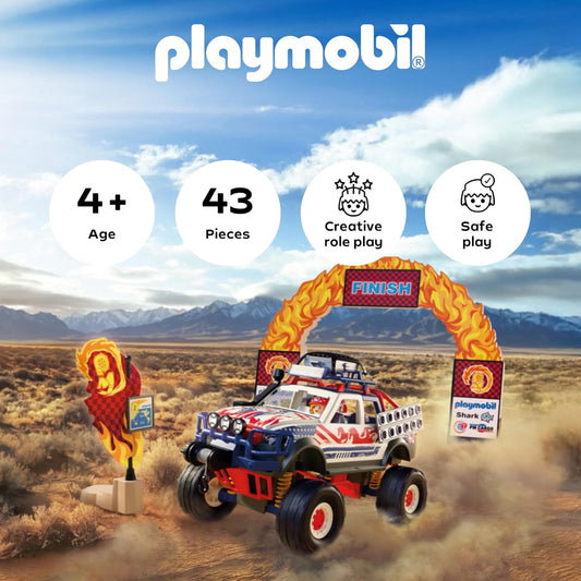 Playmobil | Carros | Caminhonete Off-road | Veículo off-road com guincho e pranchas de tração | carrinho de brinquedo para crianças a partir de 4 anos | 72061