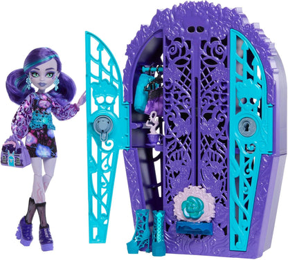 Monster High Boneca e acessórios Skulltimate Secrets, Garden Mysteries Twyla com guarda-roupa revelador e mais de 19 surpresas para festa do chá, como roupas, HYT74