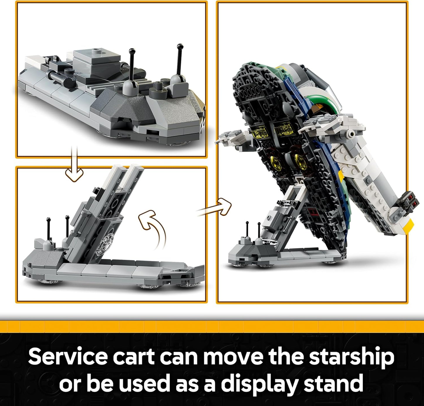 LEGO Star Wars 75433 Nave Estelar de Jango Fett - Brinquedo para Brincar e Exibir com Asas Giratórias e 3 Minifiguras, incluindo Boba Fett - Ataque dos Clones - Presente para Meninos e Fãs a partir de 9 Anos