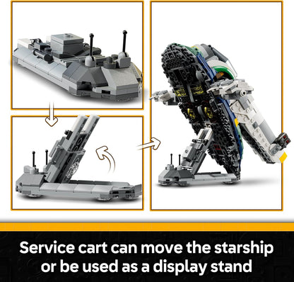 LEGO Star Wars 75433 Nave Estelar de Jango Fett - Brinquedo para Brincar e Exibir com Asas Giratórias e 3 Minifiguras, incluindo Boba Fett - Ataque dos Clones - Presente para Meninos e Fãs a partir de 9 Anos