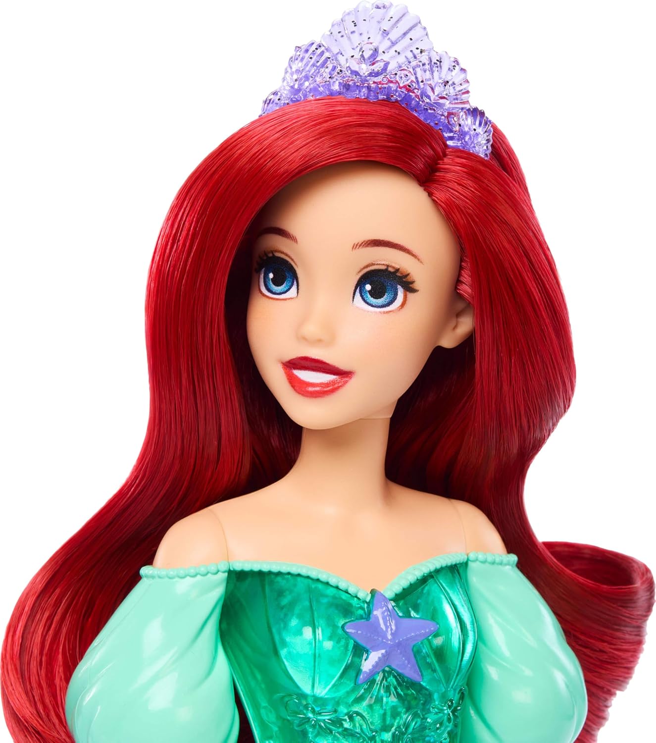 Mattel Boneca Disney Princess Ariel com Visual Clássico | Moda Brilhante com Saia, Tiara e Sapatos Removíveis, Articulada e Colecionável, Inspirada em A Pequena Sereia, HLW10