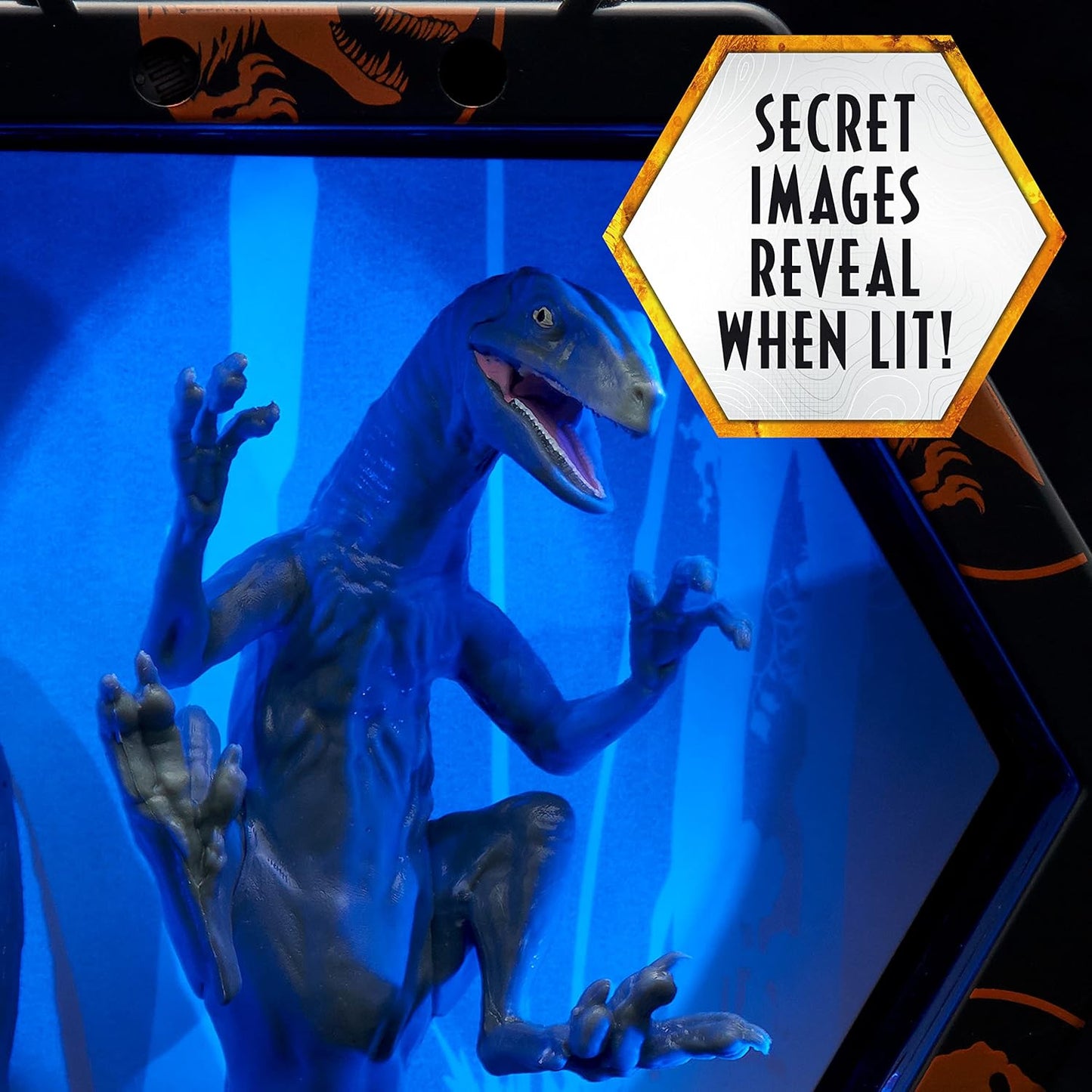 WOW Pods Velociprator Azul Display Iluminado Jurassic World Dominion Dinossauro