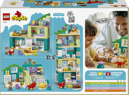 LEGO DUPLO 3 em 1 Casa Moderna com Figuras - Brinquedo Educativo para Desenvolvimento da Coordenação Motora em Crianças - Conjunto Montessori Interativo com Acessórios para Casa de Bonecas Presente para Meninas e Meninos a partir de 2 Anos 10470