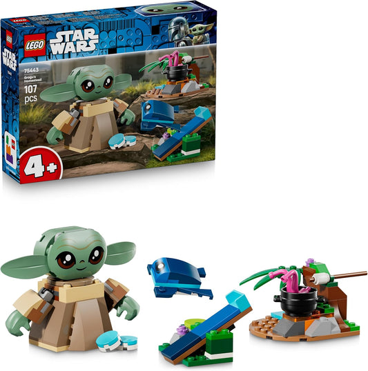 LEGO 75443 Star Wars Fazenda do Grogu - Brinquedo de Construção com Figura do Grogu e Sapo Sorgan, Catapulta e Macarons Azuis - Presente para Meninos e Meninas a partir de 4 Anos e Fãs de The Mandalorian