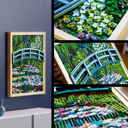 LEGO Art Claude Monet – Ponte sobre um Lago de Lírios-d'água - Arte de Parede 3D para Decoração de Casa - Kit de Modelo Impressionista para Adultos - Ideia de Presente DIY - 31220