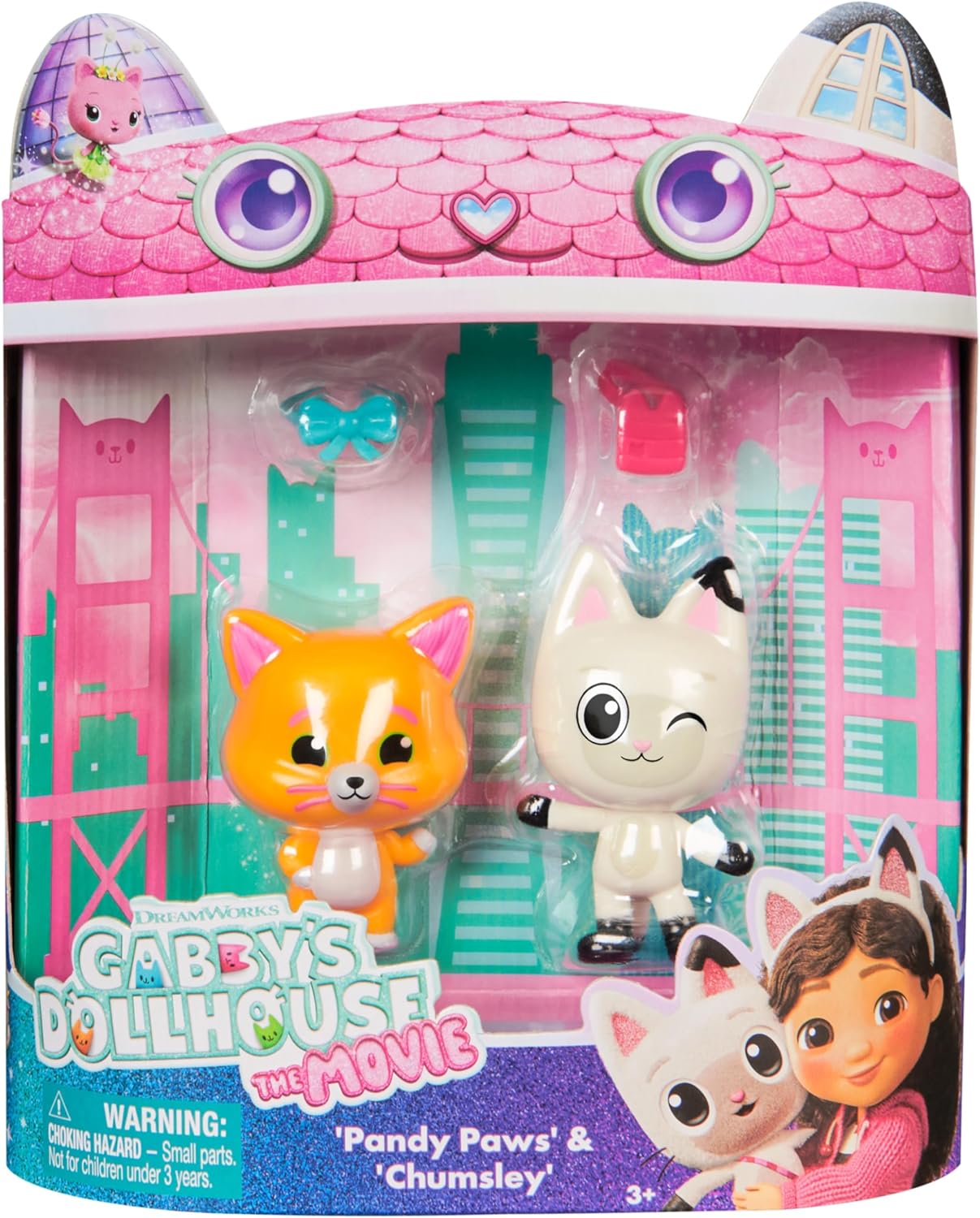 Gabby's Dollhouse: O Filme, Figuras de Brinquedo Pandy Paws e Chumsley com 2 Acessórios, Brinquedos Infantis para Meninas e Meninos a partir de 3 Anos