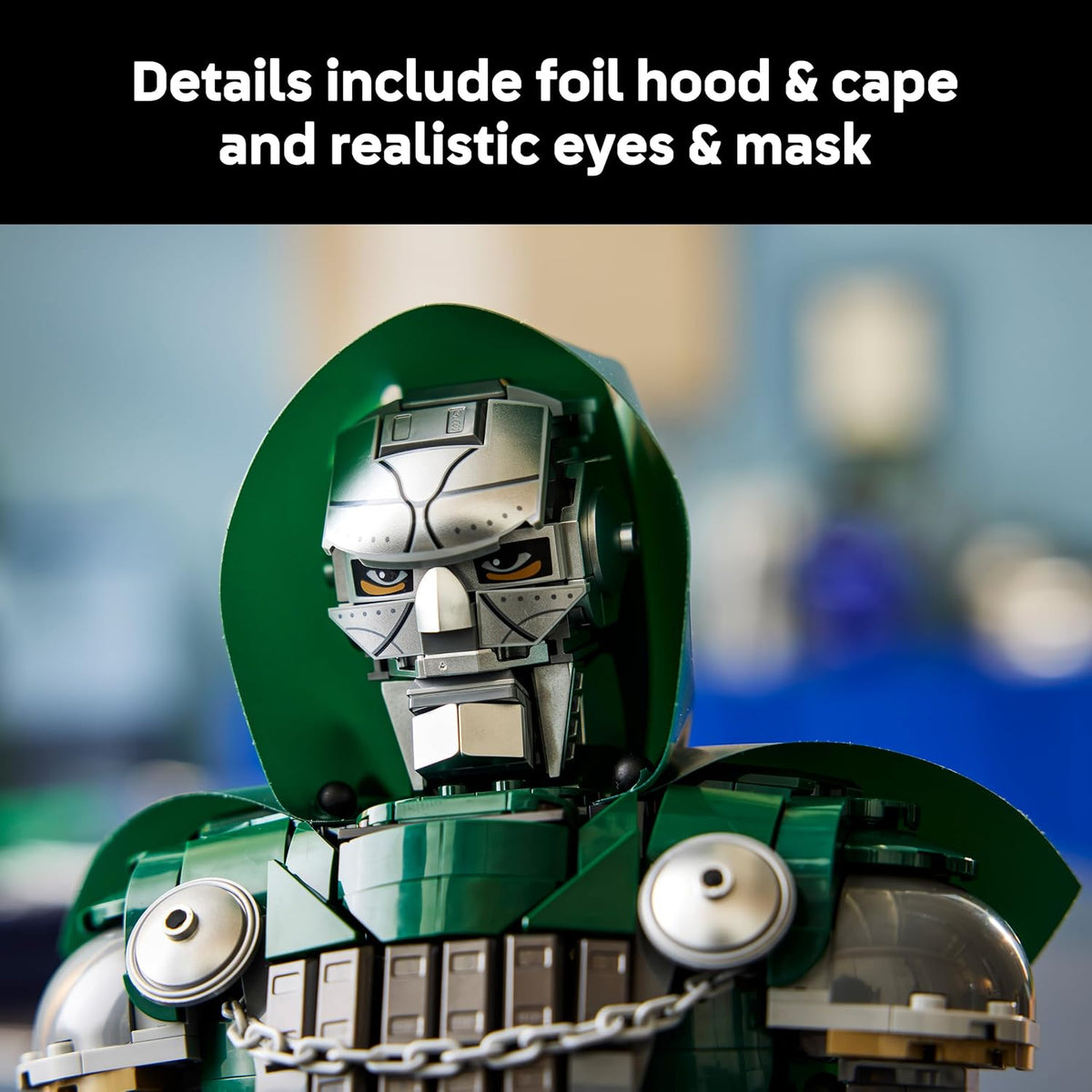 LEGO Busto do Doutor Destino da LEGO Marvel (76345) | Conjunto para adultos, modelo para exibição, inclui minifigura e placa de identificação, item de decoração para prateleiras ou ambientes, ideia de presente com o tema Vingadores, 379 peças