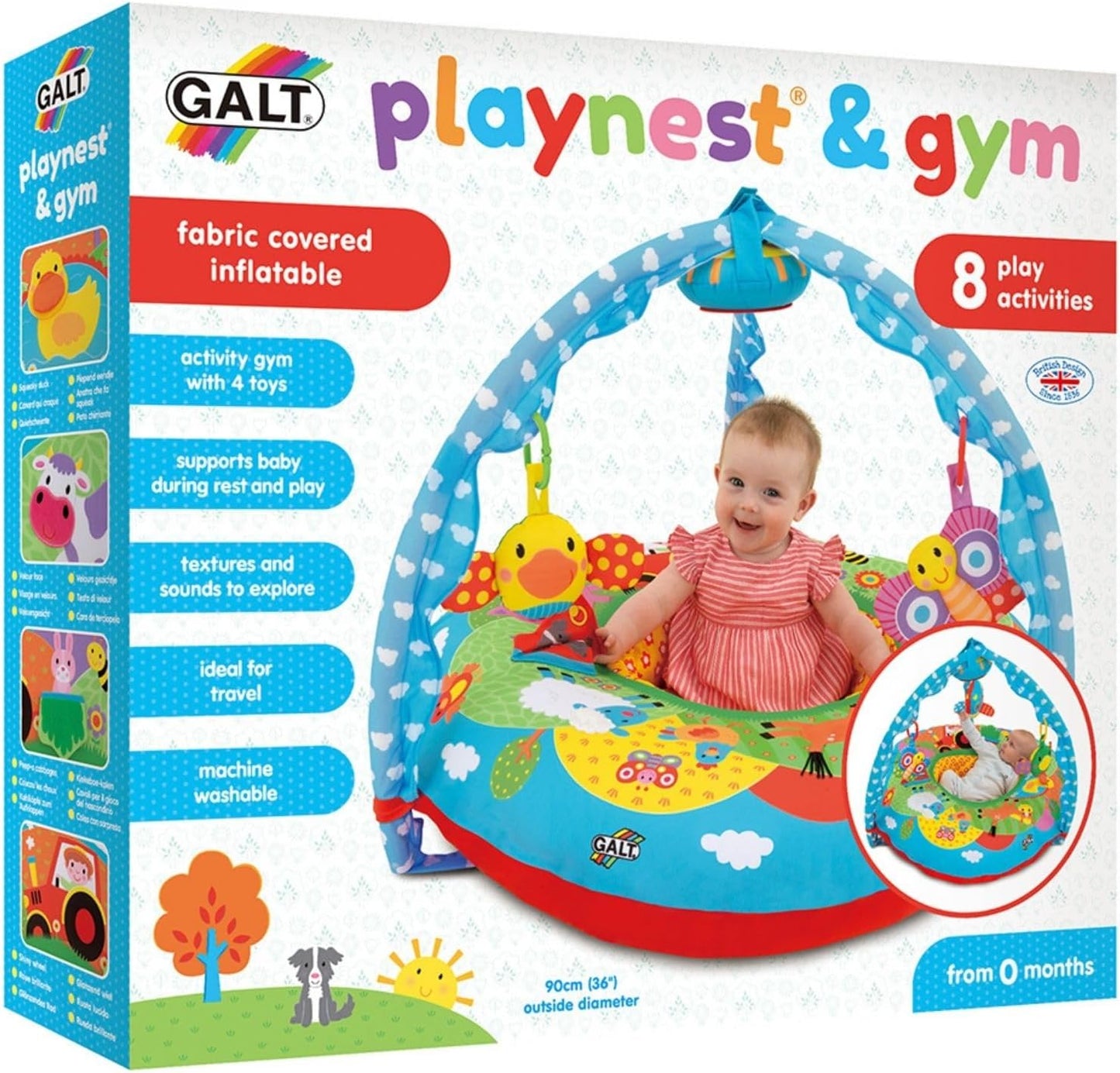 Galt Toys, Playnest e Gym - Fazenda, Cadeirinha Sit Me Up para Bebê, Idades 0 Meses ou Mais