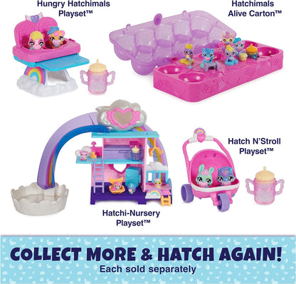HATCHIMALS Alive, brinquedo Hatchi-Nursery Playset com 4 minifiguras em ovos auto-incubados, 13 acessórios, brinquedos infantis para meninas e meninos a partir de 3 anos