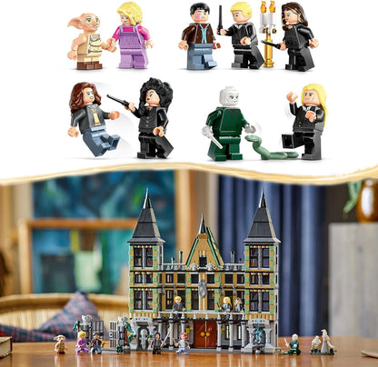 LEGO Conjunto Harry Potter Malfoy Manor, brinquedo de construção colecionável para crianças, apresenta minifiguras de 9 personagens, incluindo Dobby, presente criativo do mundo mágico