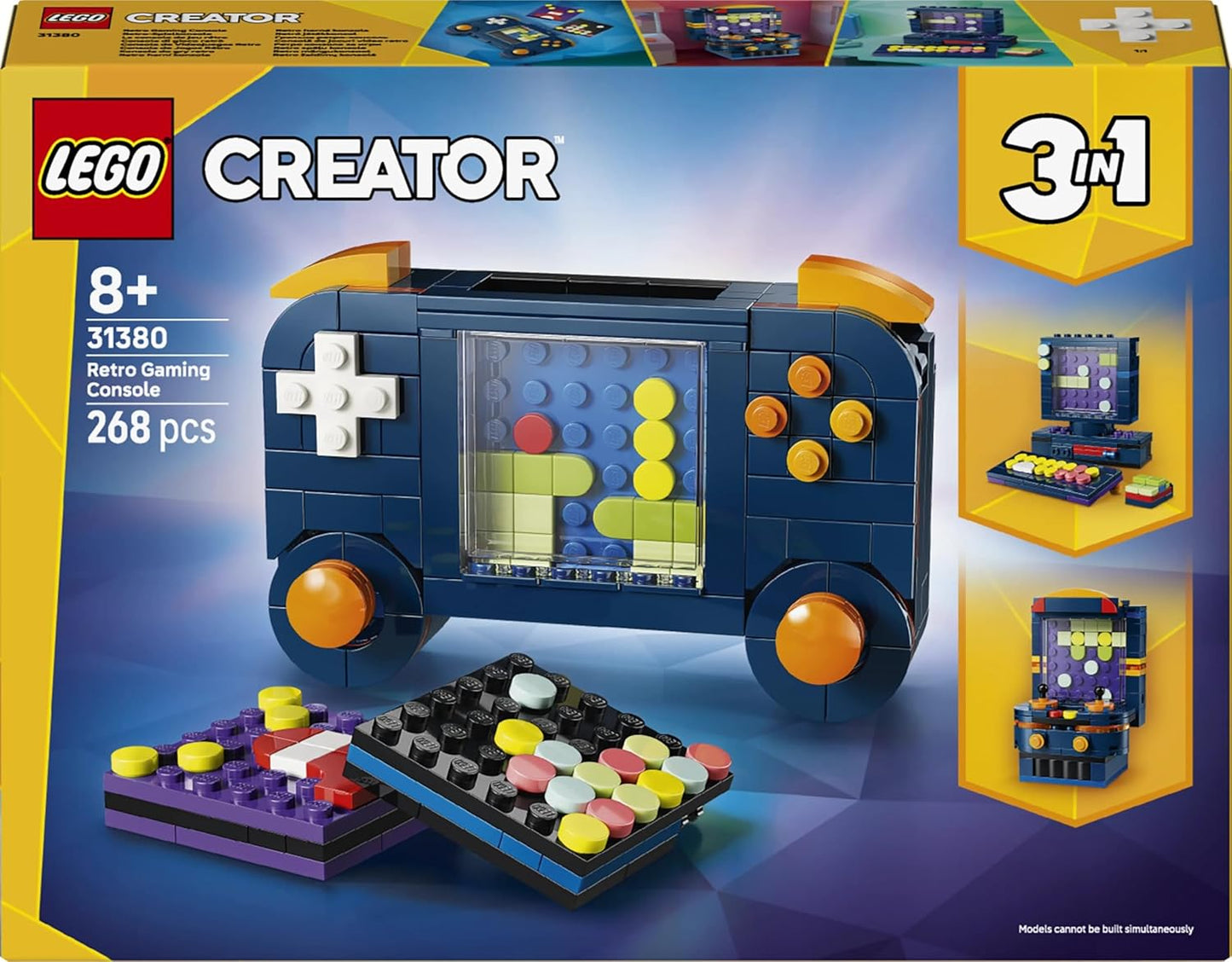 LEGO Creator Console de Jogos Retrô 3 em 1 - Transforma-se em uma Máquina de Arcade ou Computador com Teclado e Mouse - Ideia de Presente para Gamers a partir de 8 Anos - 31380