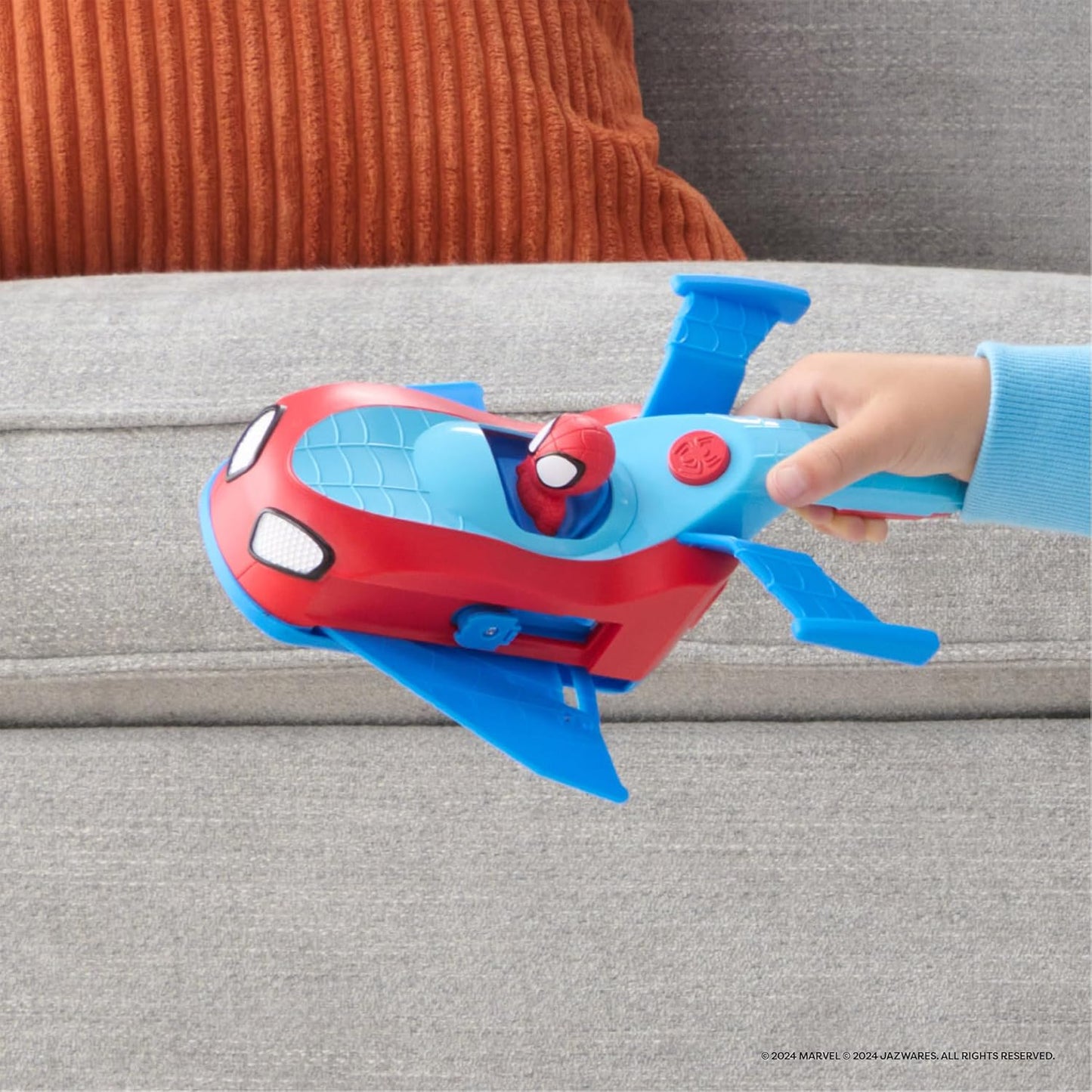 Homem-Aranha e seus amigos incríveis - Marvel Spidey Team Split Racer - Veículo três em um de 21,5 cm com dardos de teia, efeitos sonoros e frases.