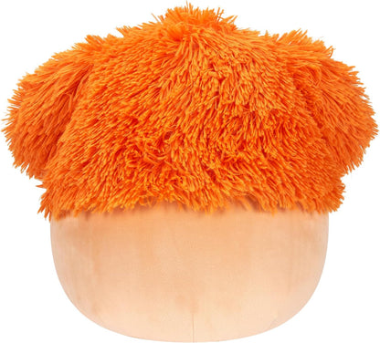 Squishmallows SQCR05428 12 polegadas-Shasta The Light Orange Bigfoot com alfinete de flor, multicor