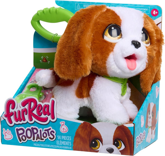 Just Play furReal Poop-A-Lots Cavalier King Charles Spaniel Brinquedo Interativo para Crianças, Alimentação e Passeio, Inclui Coleira e Pá para Cocô, Idade Recomendada: 4 anos ou mais