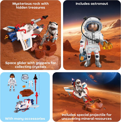 Playmobil Space ESA Planador Espacial e Astronauta – Veículo voador com função de disparo e braço de garra, exploração espacial no quarto das crianças, conjunto de brinquedo, diversão para crianças a partir de 4 anos, 72013