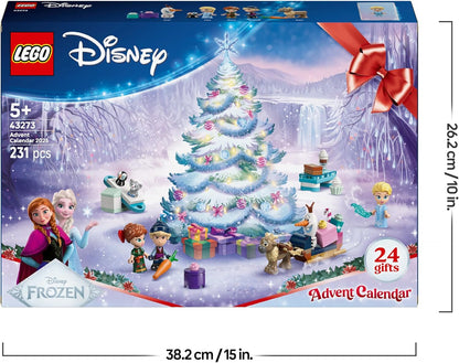 LEGO | Calendário do Advento Disney Frozen 2025 - Brinquedos de Princesas para Montar para Meninas e Meninos a partir de 5 Anos - 24 Surpresas de Natal, incluindo Mini Bonecas da Anna e da Elsa, além de Figuras de Animais Fofos - Ideia de Presente 43273