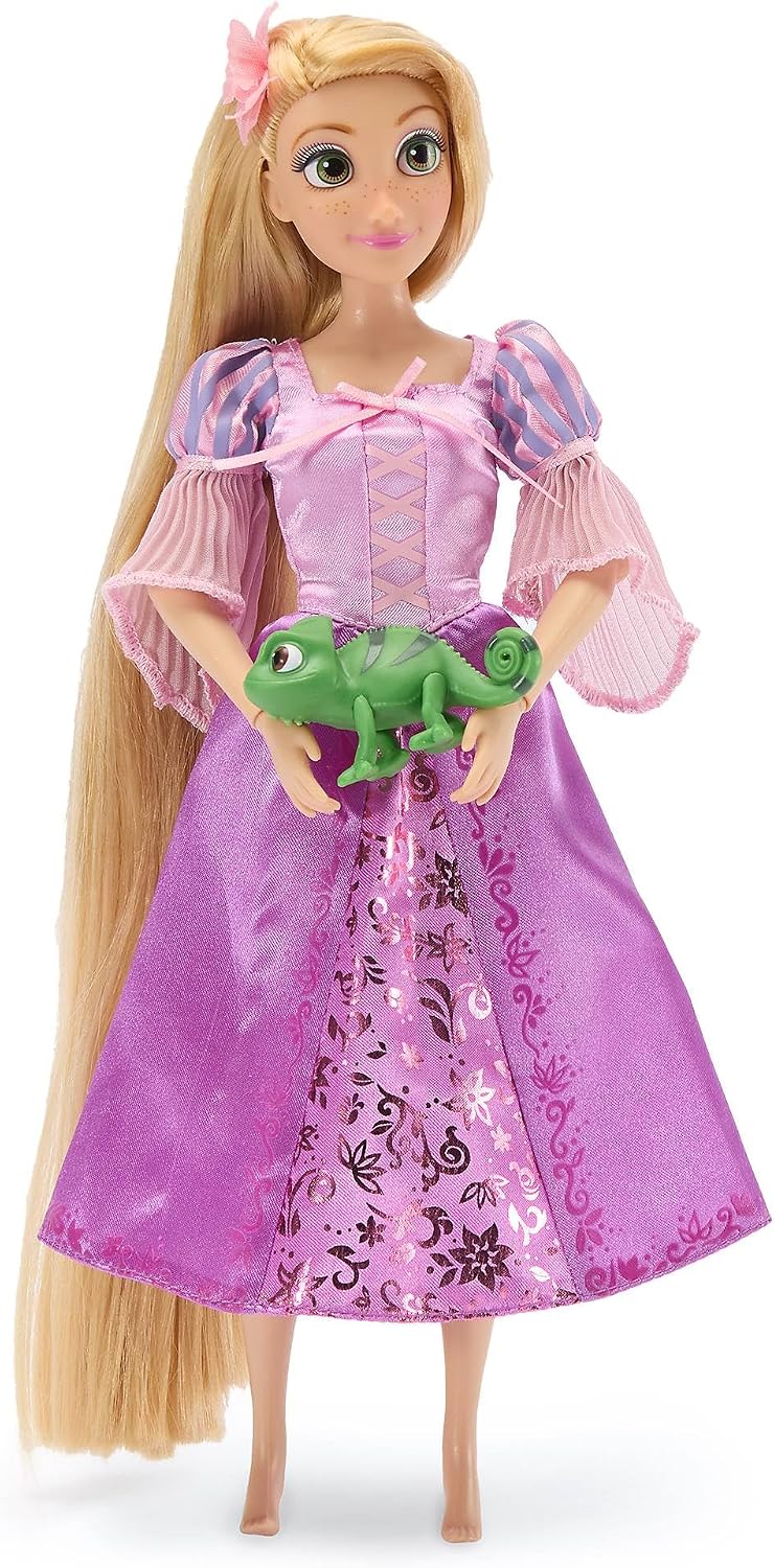 Disney Boneca Clássica Oficial da Rapunzel Store para Crianças, Enrolados, 30 cm, Brinquedo Totalmente Articulado com Lindo Vestido e Amigo Surpresa — Indicado para Maiores de 3 Anos