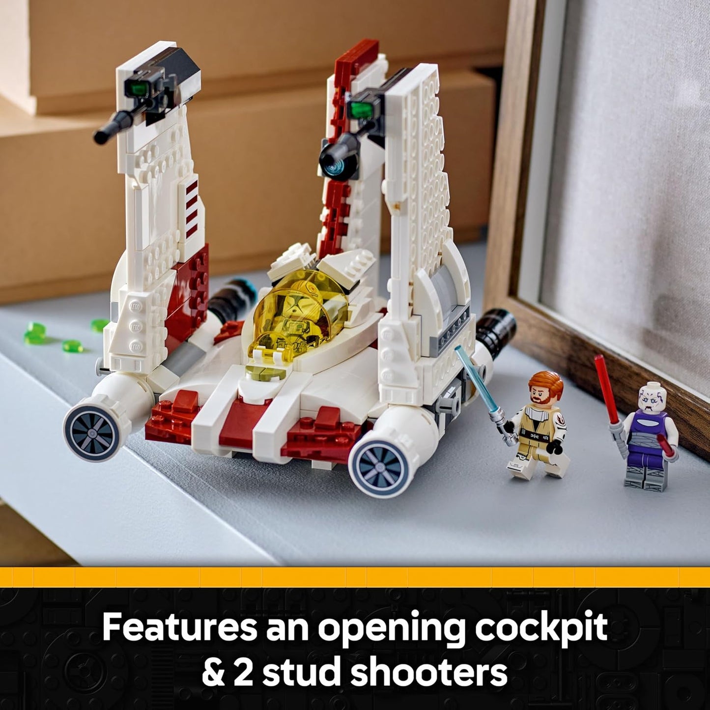 LEGO Star Wars 75432 V-19 Torrent Starfighter - Brinquedo de Construção - 3 Minifiguras, incluindo Obi-Wan Kenobi e Asajj Ventress com Sabres de Luz - Presente para Meninos a partir de 9 Anos e Fãs de The Clone Wars