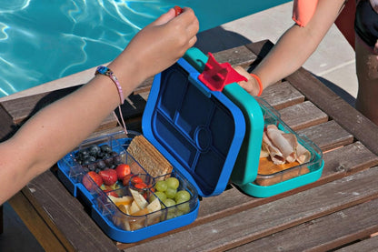 yumbox Recipiente original de lancheira Bento à prova de vazamentos para crianças (cinza nebuloso (bandeja de Paris))