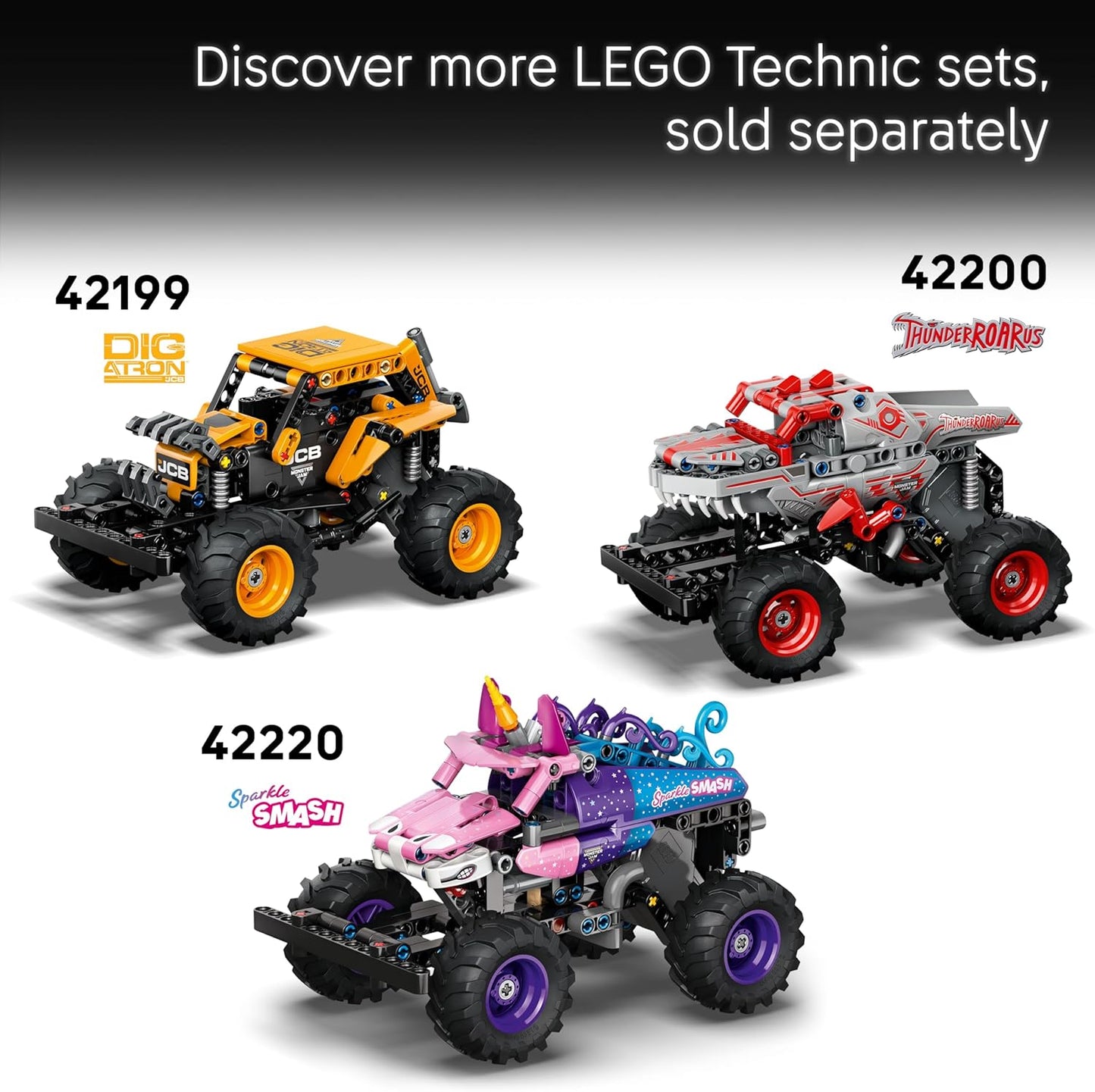 LEGO Technic Monster Jam Grave Digger Fogo e Gelo - Caminhão de Brinquedo com Mecanismo de Fricção - Kit de Modelo de Carro de Corrida com Detalhes Autênticos - Presente de Aniversário para Meninos, Meninas e Fãs a partir de 7 Anos - 42219