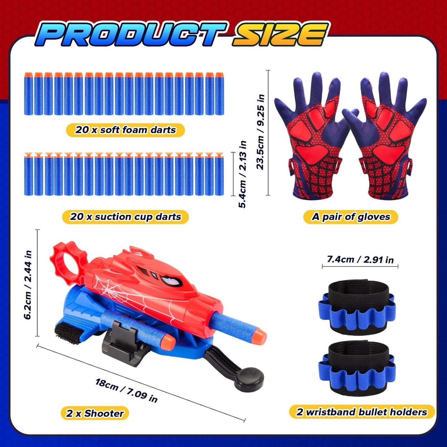 Braxel Brinquedos Spid_er para meninos de 3 a 6 anos, conjunto com 2 lançadores de teia Spid_er. Brinquedos para meninos de 3 a 8 anos. Presentes de Natal para crianças de 3 a 12 anos.