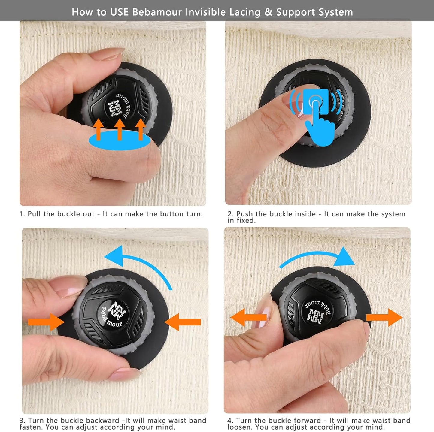 Bebamour Canguru para Bebê para bebês de 3,6 a 14,9 kg, ergonômico, confortável, em algodão, para uso frontal e nas costas, bege.