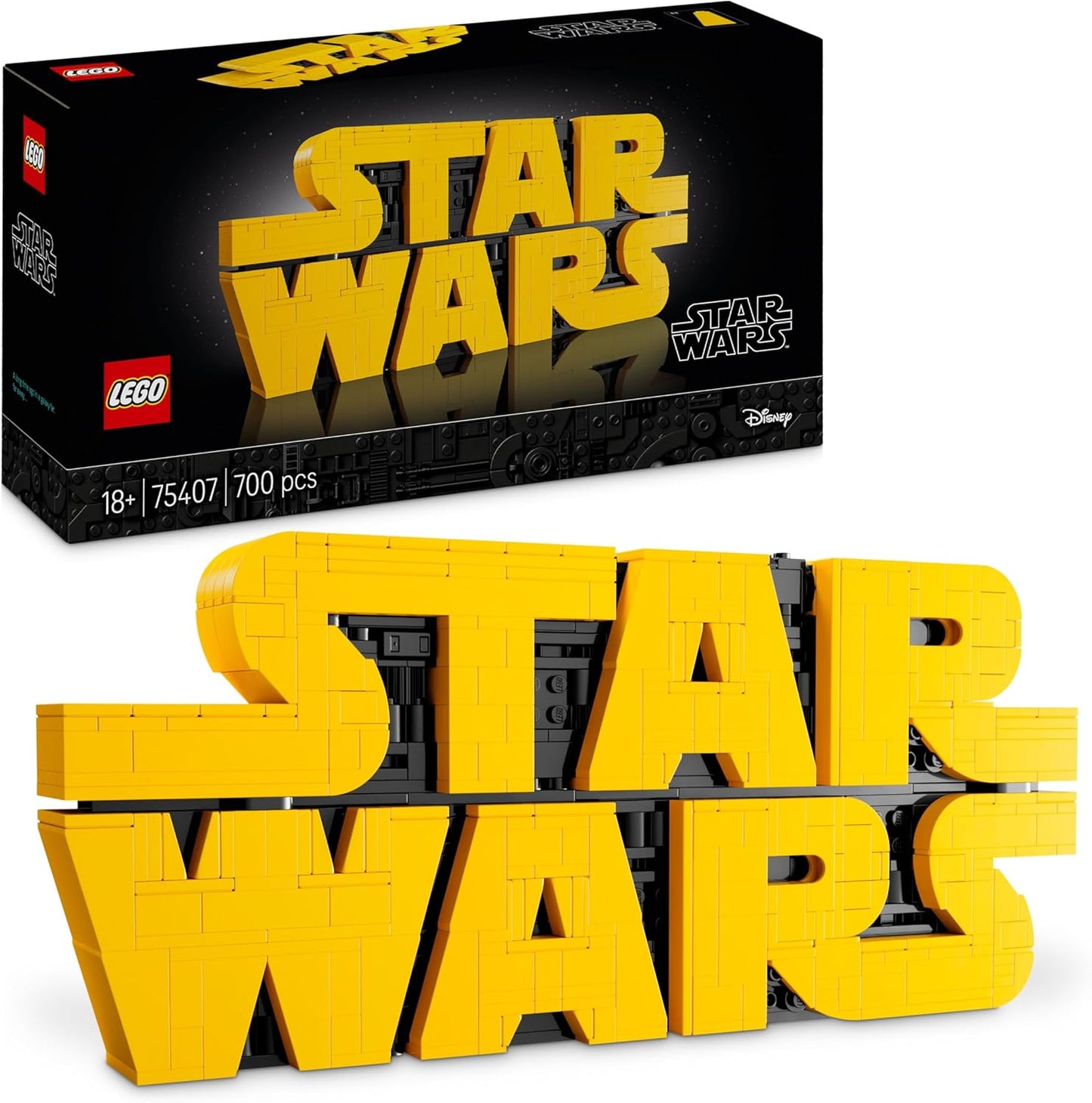 LEGO Star Wars 75407 Logotipo Star Wars em Peças - Conjunto de Construção Colecionável para Adultos - Kit de Modelo Icônico da Cultura Pop - Peça de Exibição para Casa ou Escritório - Ideia de Presente para Fãs Adultos e Adolescentes