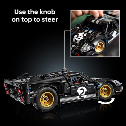 LEGO Technic 1966 Ford GT40 MKII Carro de Corrida - Kit de Modelo Colecionável para Adultos - Conjunto de Engenharia com Motor V8, Detalhes Incríveis e Pintura Exclusiva - Presente para Fãs de Automobilismo - 42223