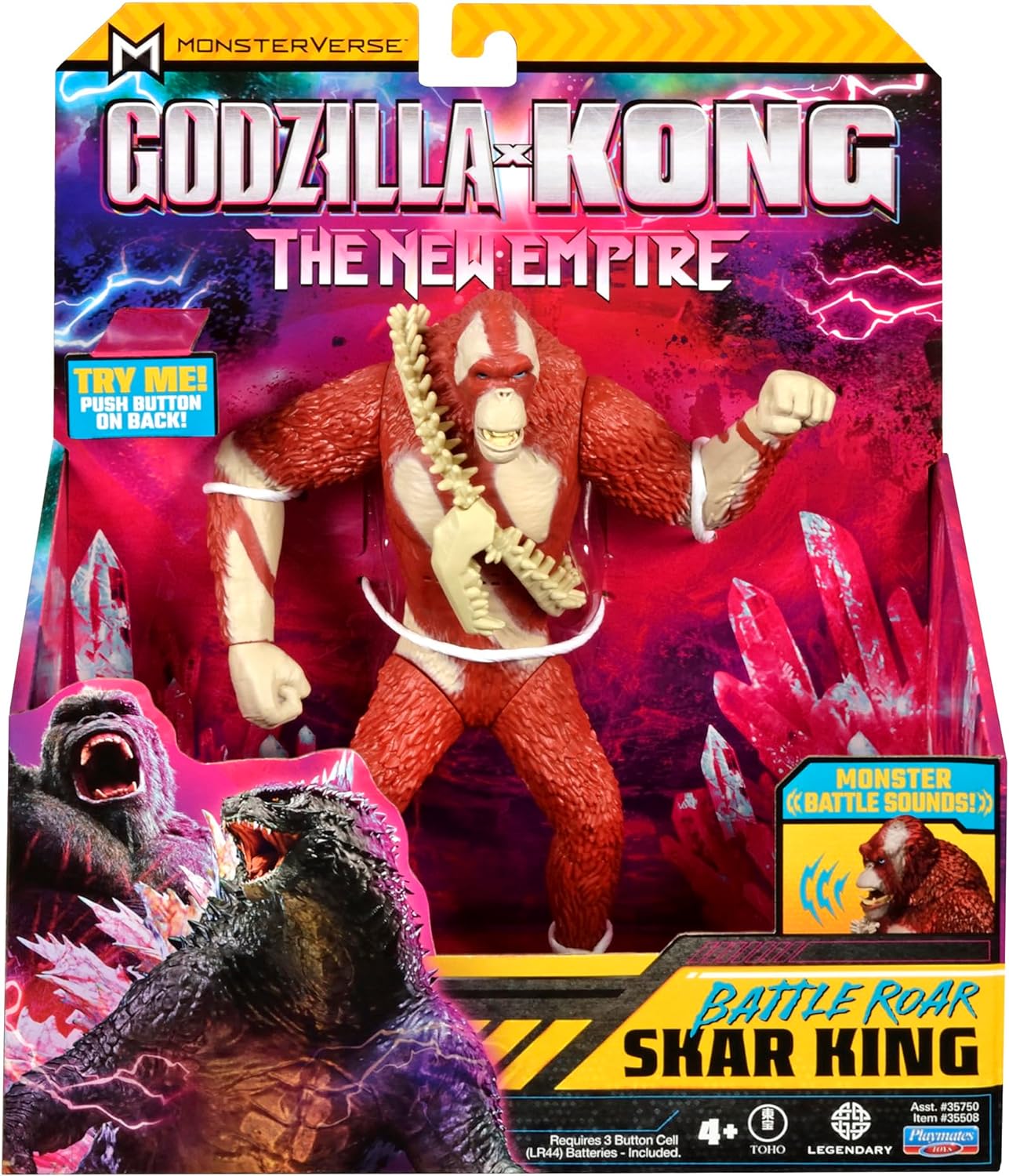 Godzilla x Kong: The New Empire, boneco de ação autêntico Battle Roar Skar King , +4 ano, 18 Centímetros