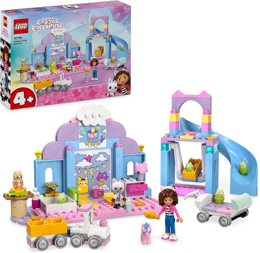 LEGO Gabby's Dollhouse Gabby's Kitty Care Ear Animal Playset para niños, juguete de juego de rol para niñas y niños de 4 años en adelante, con tobogán y figuras, regalo de cumpleaños para niños 10796