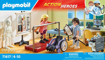 Playmobil 71617 Action Heroes: Ortopedia, tratamento atencioso de pacientes, feito com mais de 80% de materiais reciclados e de base biológica, conjuntos de jogos detalhados adequados para crianças com mais de 4 anos