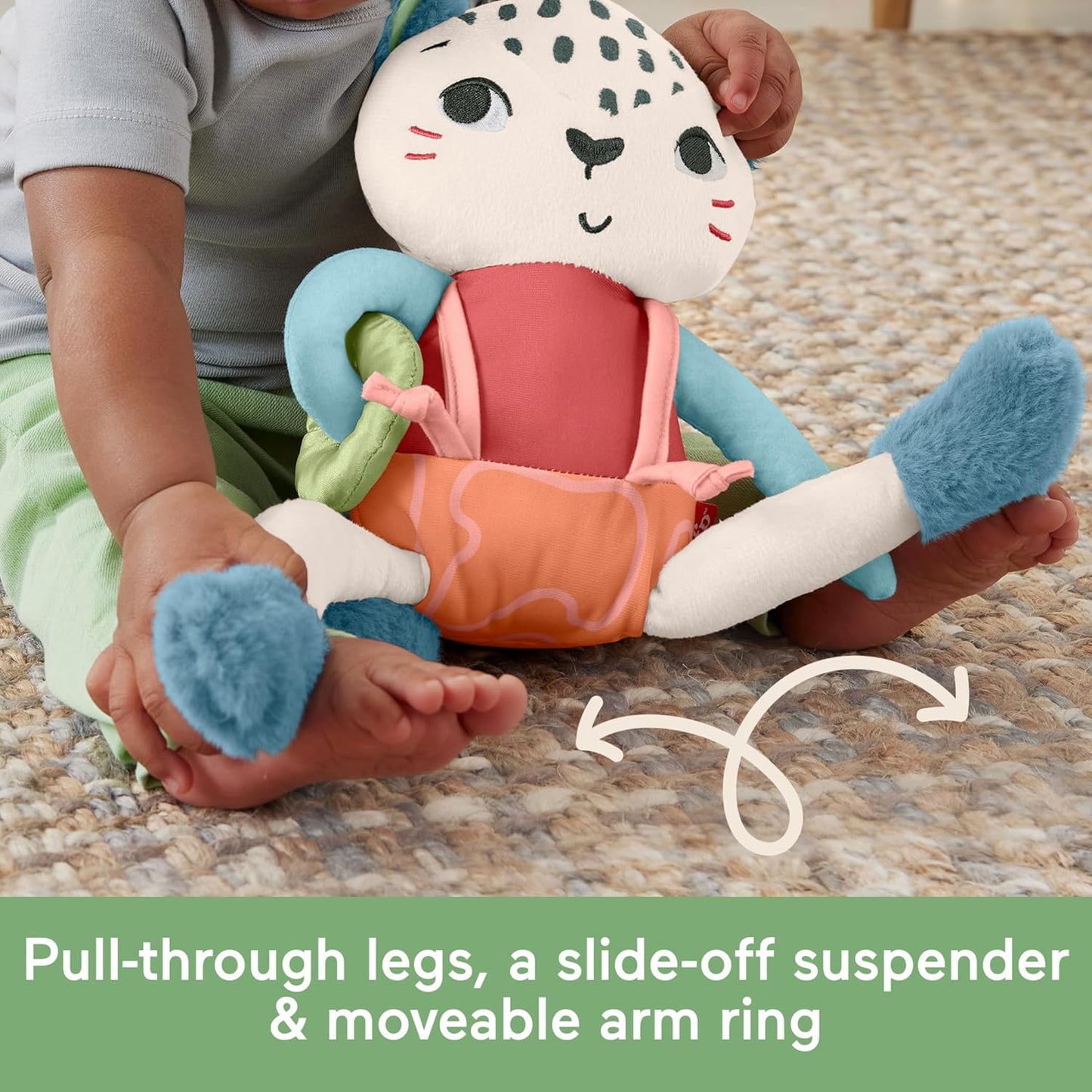 Fisher-Price Tapete de atividades Baby Planet Friends Roly-Poly, brinquedo para carrinho de bebê Planet Friends Sea Me Bounce Turtle, mordedor sensorial Planet Friends All Ears Lovey, brinquedo sensorial Planet Friends Spotting