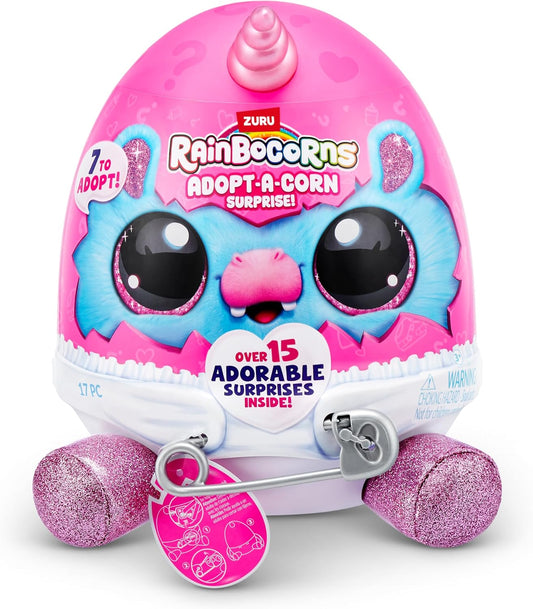 Adopt-A-Corn Surprise Hippo (Coop) da ZURU, mais de 15 surpresas, pelúcia colecionável, bebê, ovos surpresa para meninas e crianças de 3 anos ou mais (Hippo)