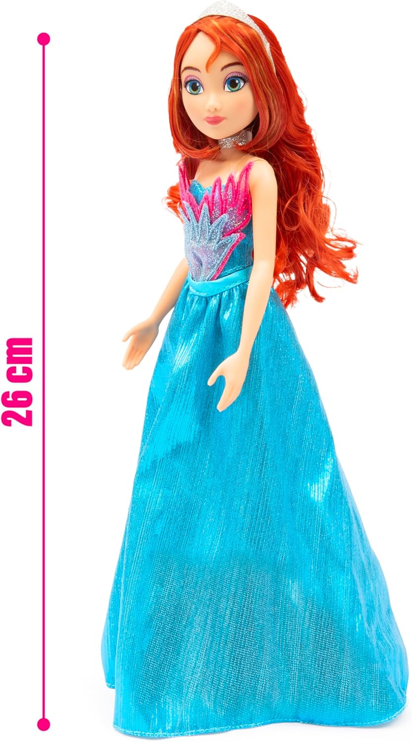 Winx Club Boneca Grand Ball – Bloom em um deslumbrante vestido azul com tiara – Boneca articulada fashion para crianças – Roupa inspirada em baile de formatura com detalhes elegantes – Brinquedo oficial Winx para crianças a partir de 4 anos