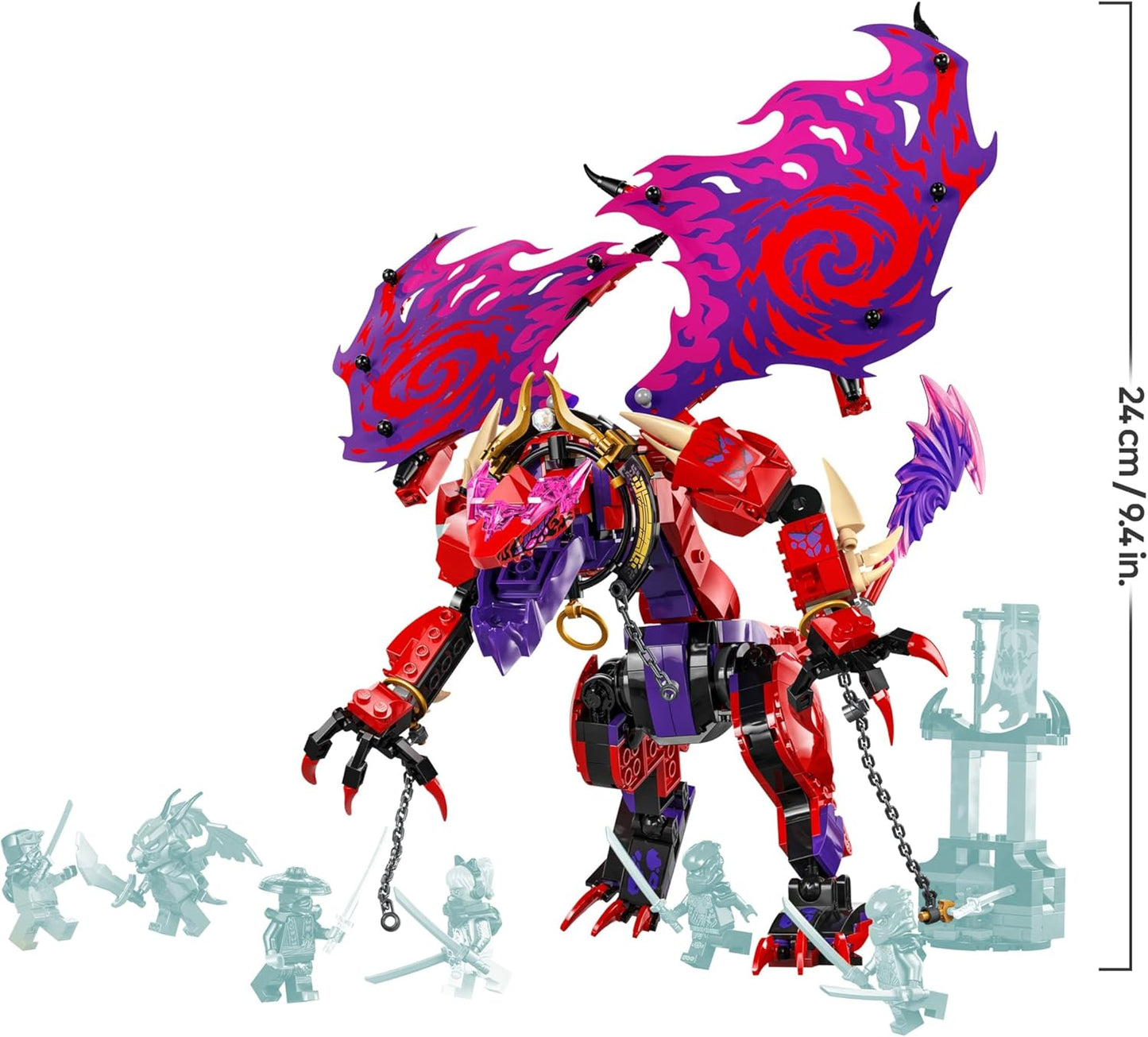 LEGO NINJAGO Dragão Presa Trovejante do Caos - Conjunto de Construção com 6 Minifiguras Ninja e uma Figura de Dragão - Presente para Meninos e Meninas a partir de 8 Anos e Fãs de Dragões - Presente de Natal - 71832